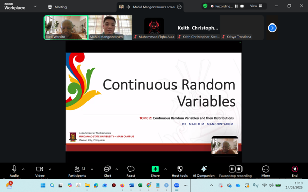 International Lecture Introduction to Probability Course with Dr. Mahid M. Mangontarum, Mindanao State University